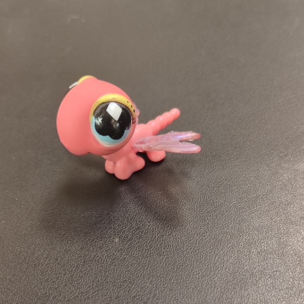 Littlest Pet Shop Pink Dragonfly Figurine with Iridescent Wings